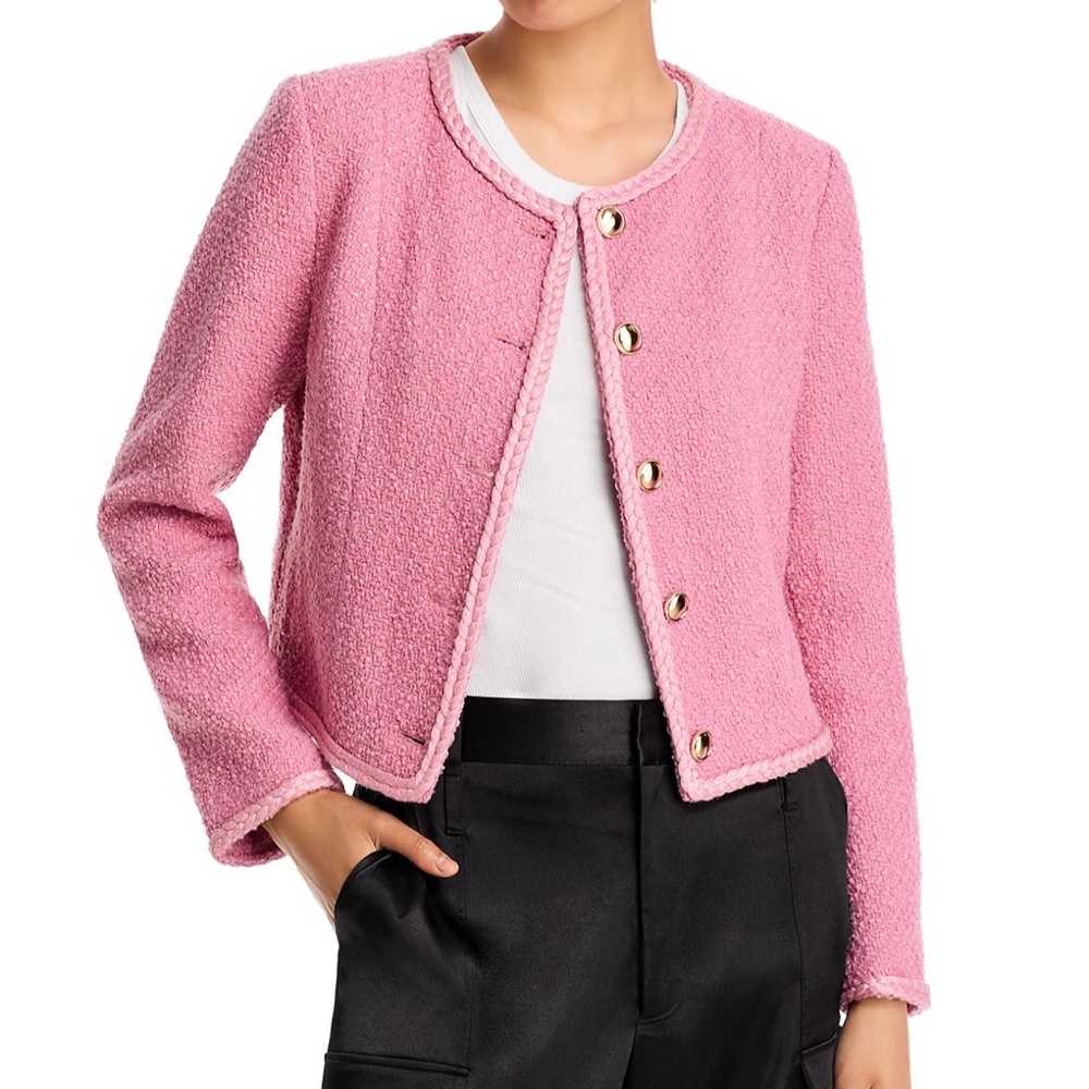 Like New Aqua Pink Tweed Jacket